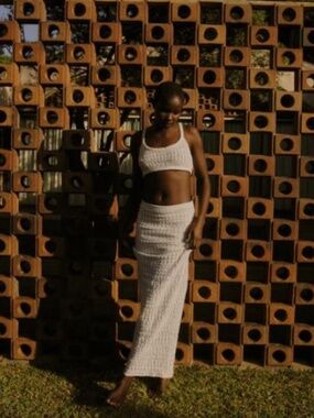 Zara crochet top and skirt set size M